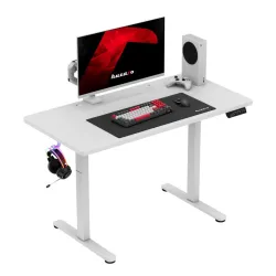 Hero 8.1 Fehér Elektromos Gamer Asztal 120x60cm