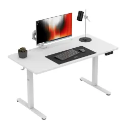 Leader 7.3 Fehér Elektromos Gamer Asztal 140 cm