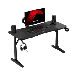 Hero 3.6 Fekete Gamer Asztal Magasságállítással
