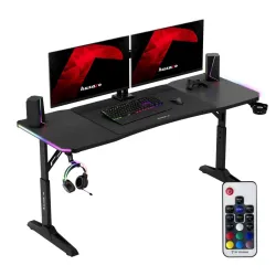 Hero 4.6 RGB Gamer asztal 160 cm Fekete