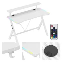 Hero 1.9 RGB Gamer Asztal Fehér 120 cm