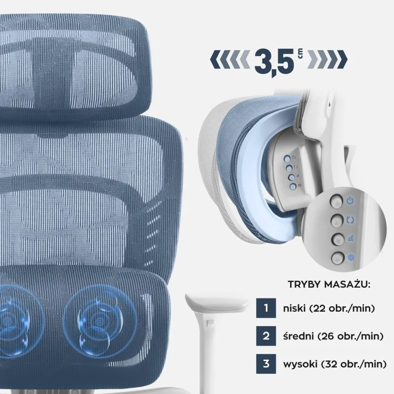 Visioner 6.1 Szürke Irodai szék masszázzsal 2