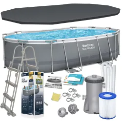 Bestway 56448 Fém Keretű Medence 488 x 305 x 107 cm 12-in-1 Szett