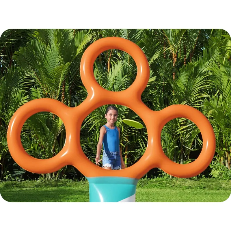 Bestway Frisbee Állvány Karikákkal Gyerekeknek, tartós anyagból készült kültéri szórakozáshoz