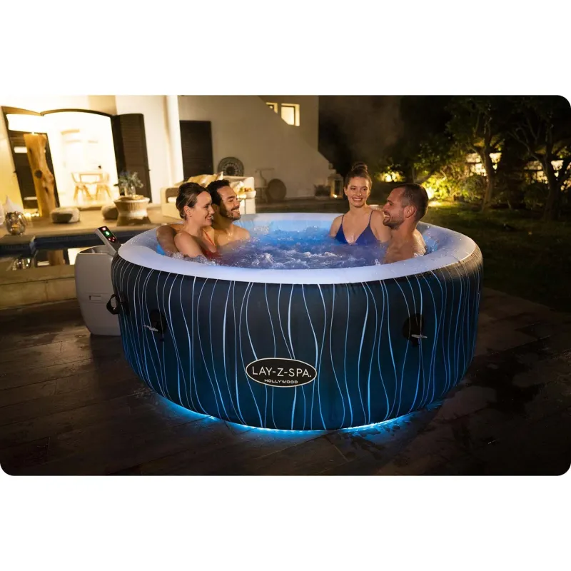 Elegáns felfújható SPA Lay-Z Hollywood, tökéletes a pihenéshez a kertben