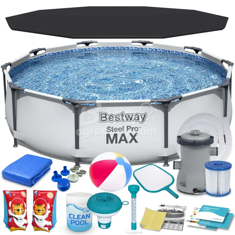 Bestway 56408 kertmedence 305 x 76 cm 17-az-1-ben, tartós anyag kültéri használatra