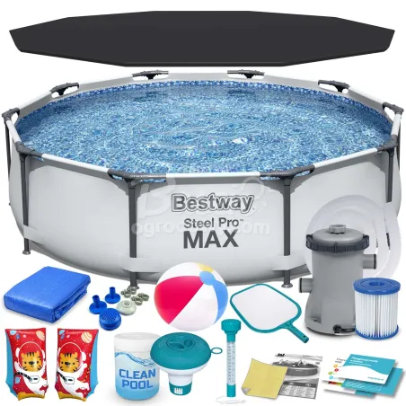 Bestway 56408 kertmedence 305 x 76 cm 17-az-1-ben, tartós anyag kültéri használatra