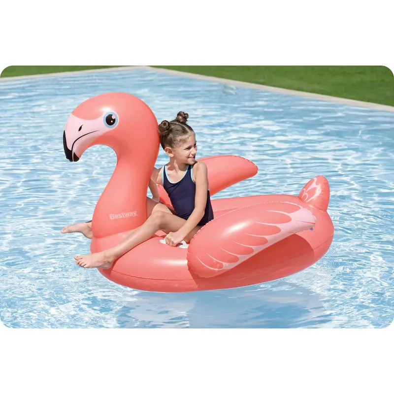 Gyerekeknek való flamingós felfújható matrac 138 x 107 cm Bestway 41525