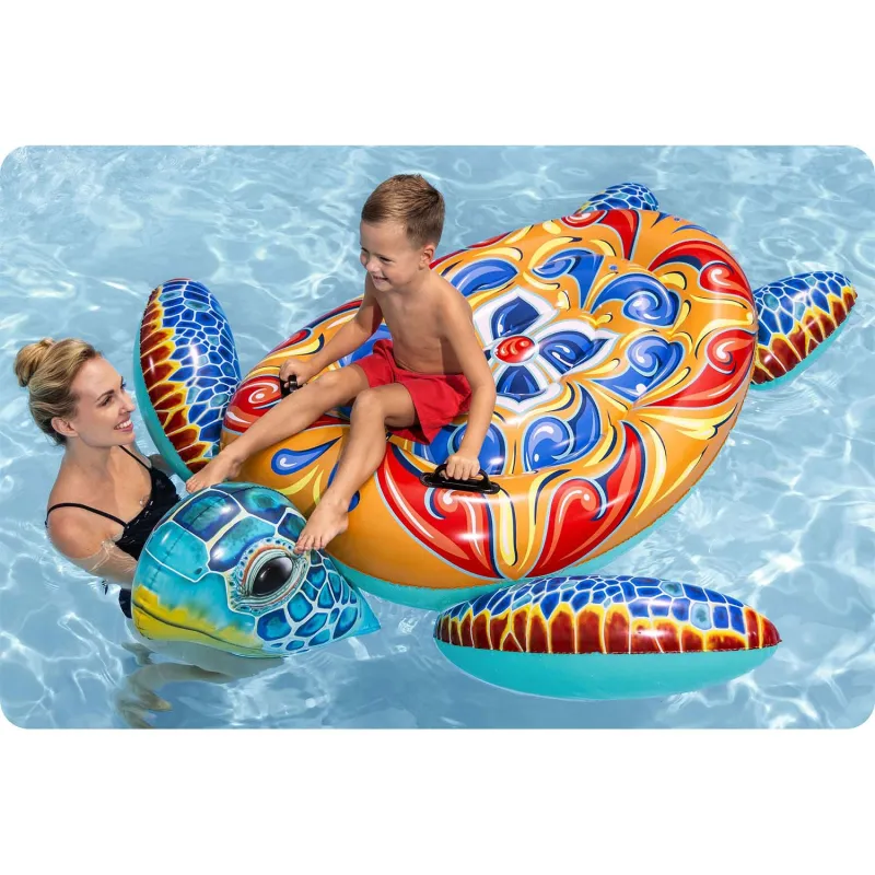 Tartós anyagú teknős matrac 186 x 168 cm Bestway 41523