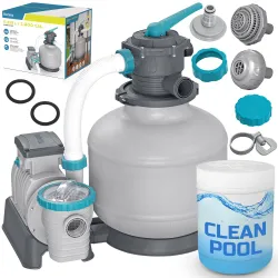 Homokszűrős szivattyú 11355 L/h Bestway 58486 + Multifunkcionális tabletták