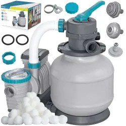 Homokkimélő szivattyú medencéhez + szűrőgolyók 8327 l/h Bestway 58499