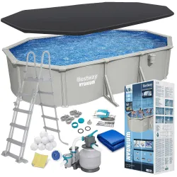 Bestway 56369 Egész éves paneles kerti medence 610x366x122 cm 13-in-1