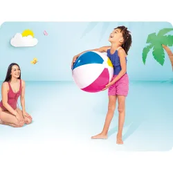Felfújható Szivárvány Strandlabda 61 cm, tartós anyagból készült, ideális nyári használatra