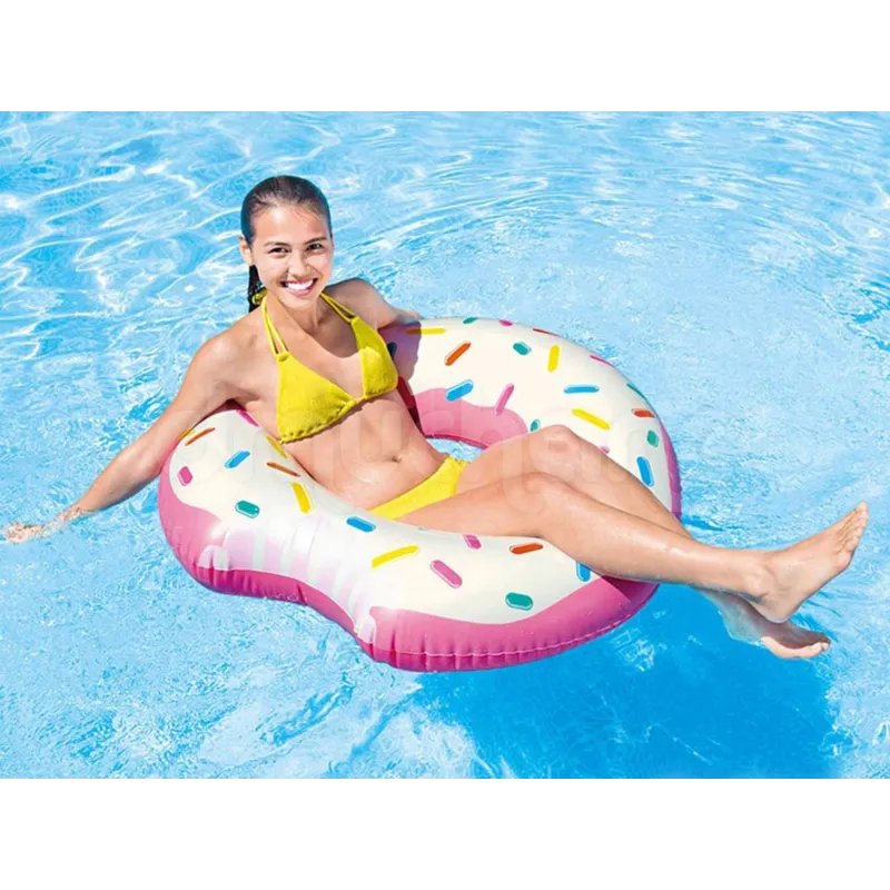Színes felfújható Donut úszógumi, ideális kertipartikhoz és strandnapokhoz