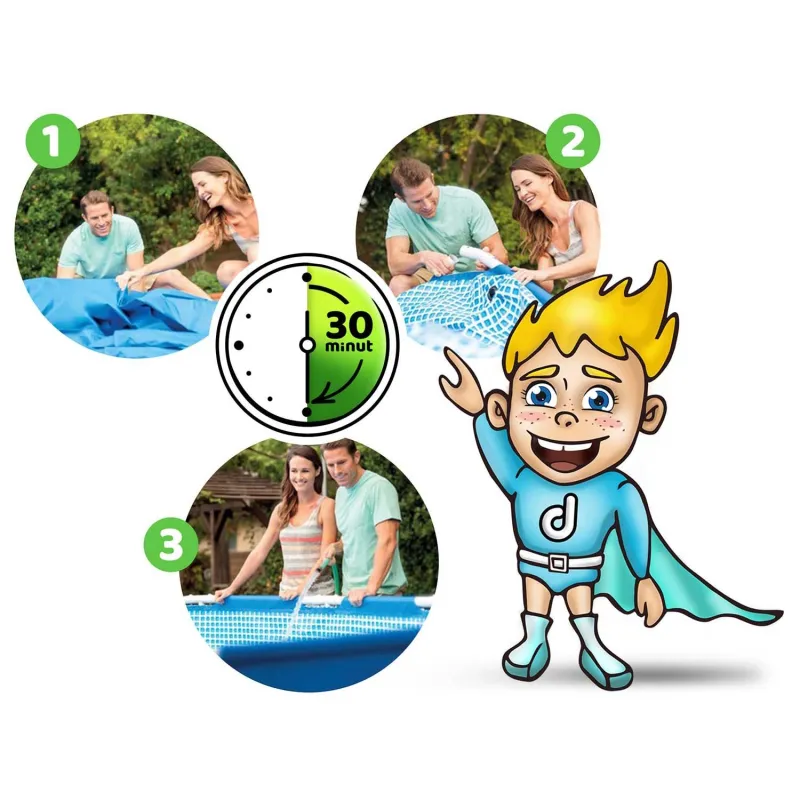 Ideális kerti vázas medence gyermekek számára kültéri játékra
