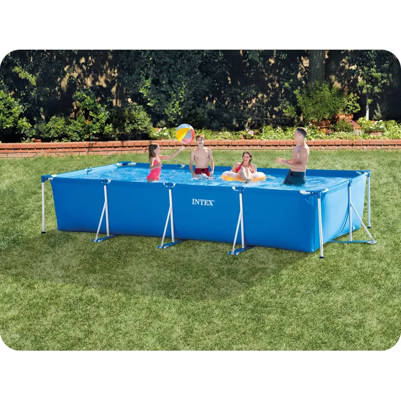 Tartós Fém Vázas Medence 450x220x84 cm 16 az 1-ben Intex 28274 kültéri használatra