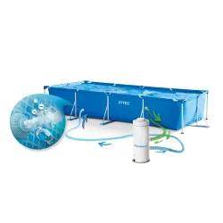 Ideális Fém Vázas Medence 450x220x84 cm 16 az 1-ben Intex 28274 kerthez