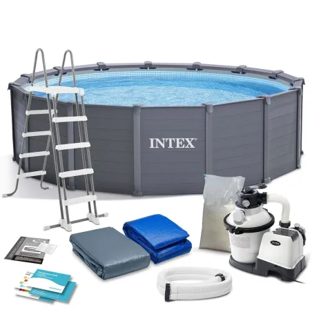 Felfújható kerti medence 478 x 124 cm 12az1-ben INTEX 26384 tartós PVC anyagból