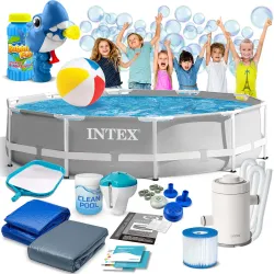 Keretes kerti medence 305 x 76 cm 15az1-ben INTEX 26702 + buborékgép INGYENES