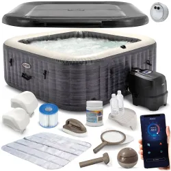 Felfújható jakuzzi hidromasszázzsal 4 személy INTEX 28450 + klórgenerátor