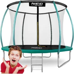 Neo-Sport kerti trambulin 8ft/252cm biztonsági hálóval, profilozott oszlopokkal és létrával
