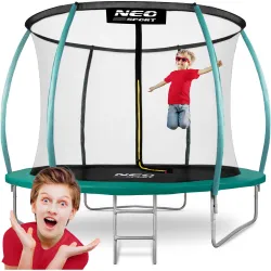 Kerti Trambulin 10ft/312cm Hálóval, Profilozott Oszlopokkal és Létrával