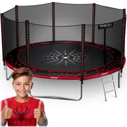 Neo-Sport Kerti Trambulin 14ft/435cm Külső Hálóval és Létrával