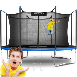 Kerti trambulin 12ft/374cm belső hálóval és létrával Neo-Sport