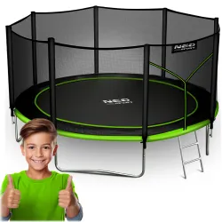 Neo-Sport Kerti Trambulin 13ft/404cm Külső Hálóval és Létrával