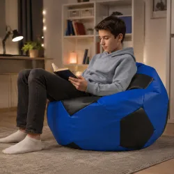 Focilabda XL gyerek babzsák fotel - műbőr