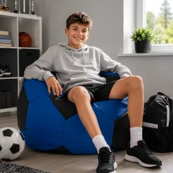 Focilabda XL gyerek babzsák fotel - műbőr