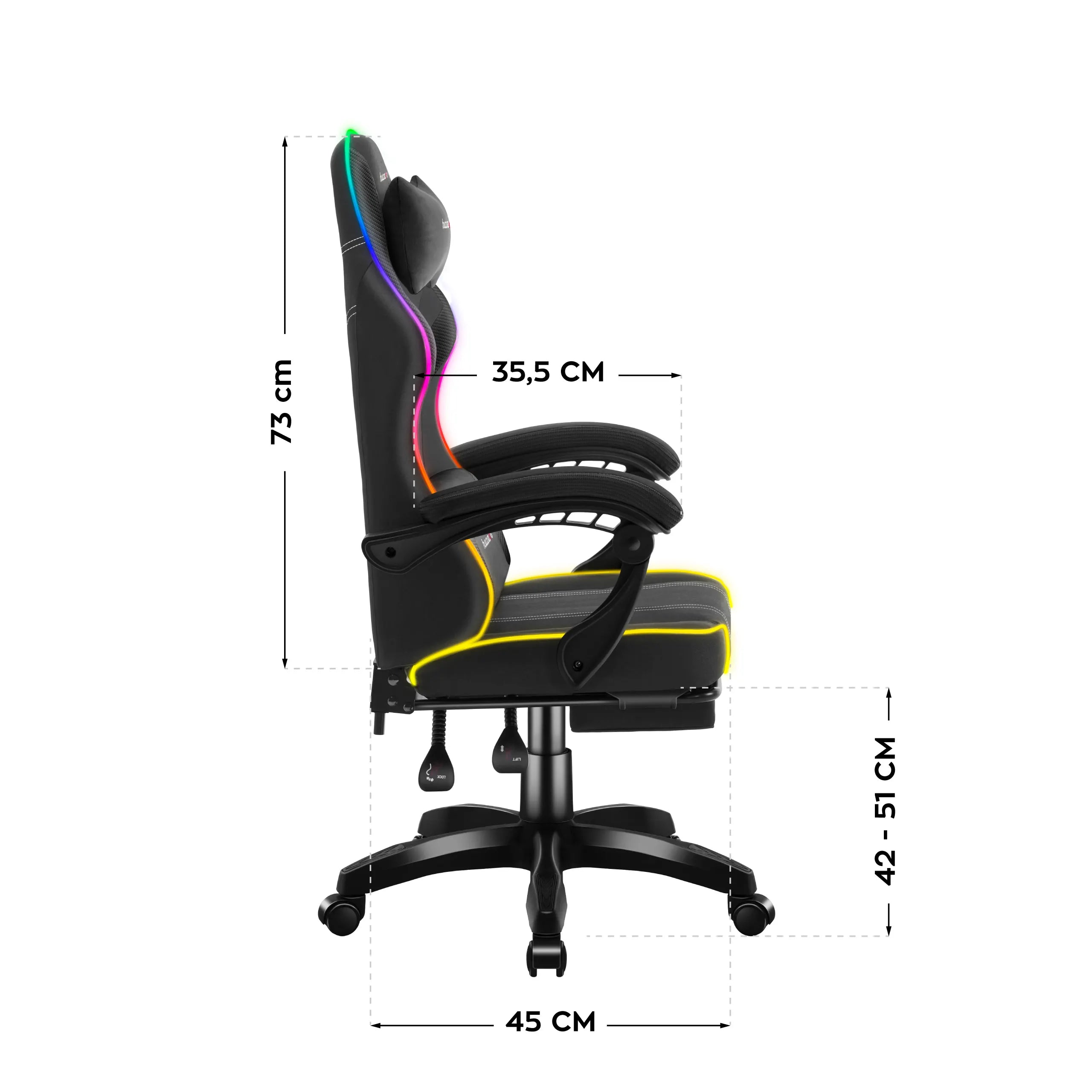 A Huzaro Force 3.7 szék méretei 2