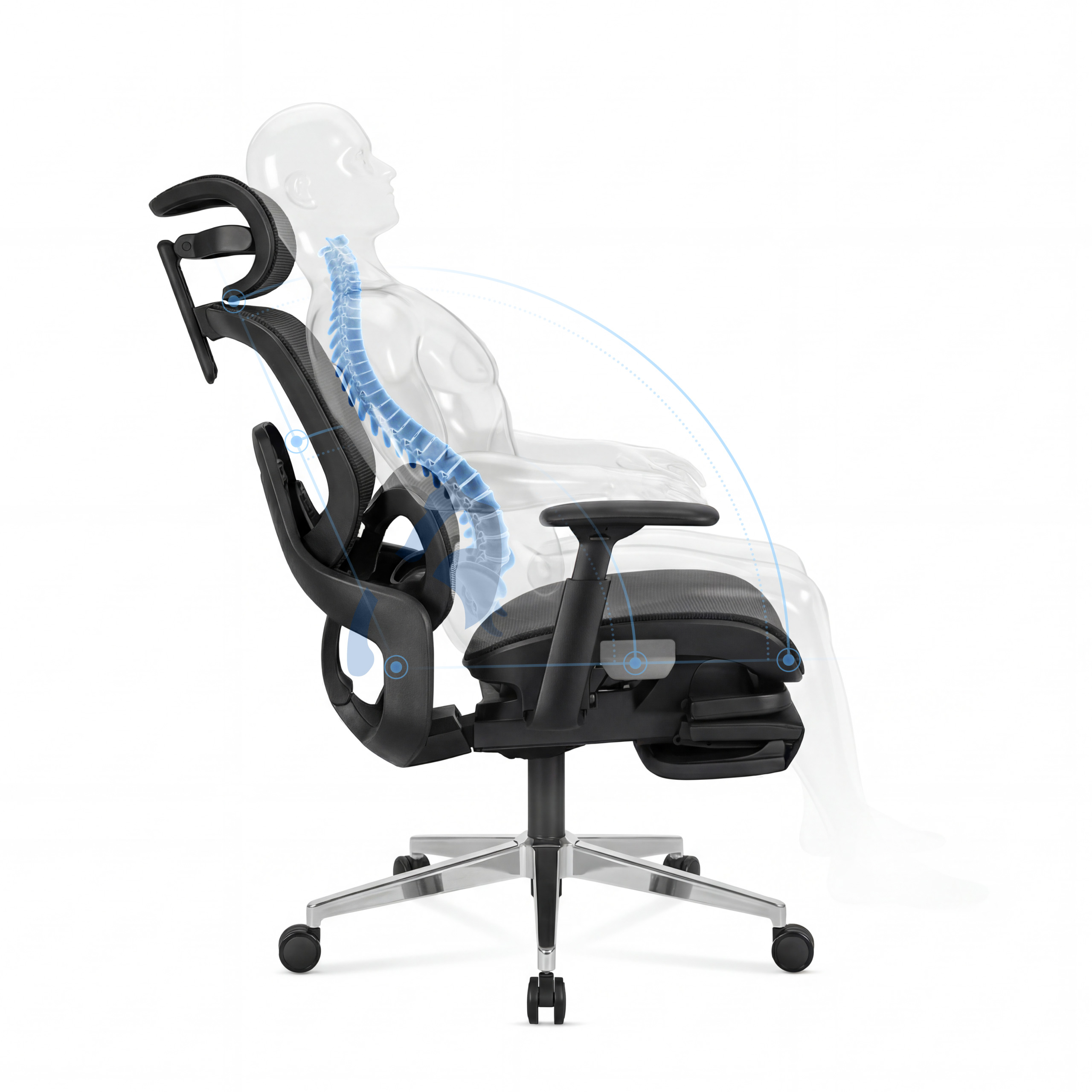Állítható háttámla lumbális támogatás Expert 9.3